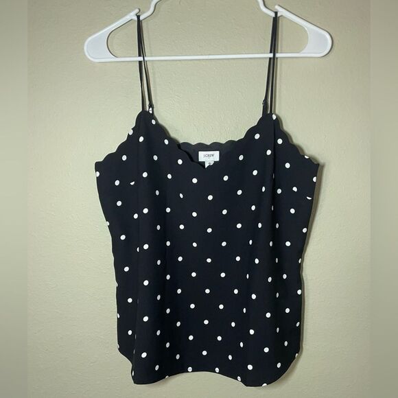 J crew polka dot tank New black and white size 8 - Picture 1 of 5